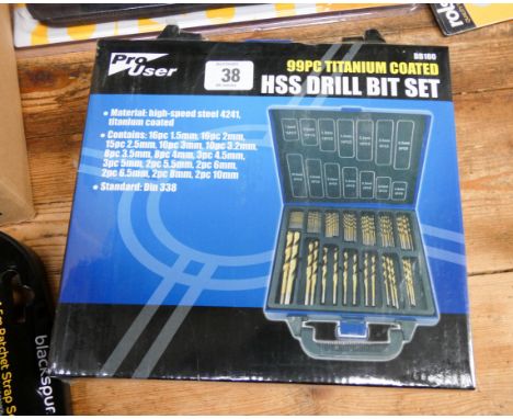 A new 99 piece titanium coated HSS drill; bit set 