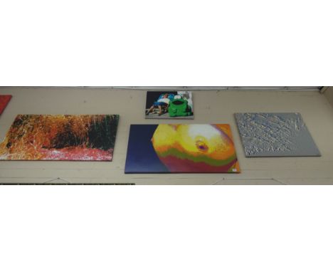 Five unframed boxed canvas screen print pictures 