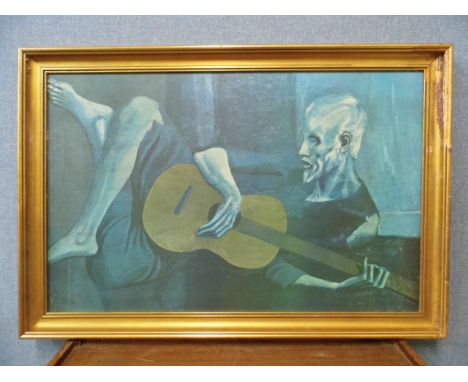 A vintage Picasso print, The Old Guitarist, framed 