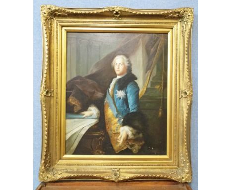 A portrait of the 3rd Duke of Devonshire, oleograph, framed 