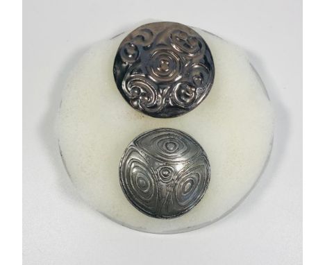 2 vintage  Celtic  design silver colour brooches . 