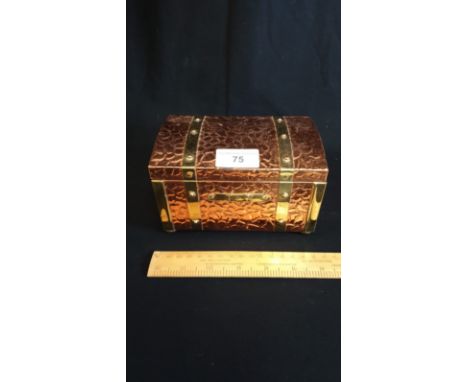 Copper Arts And Crafts Tea Caddy Lined 
