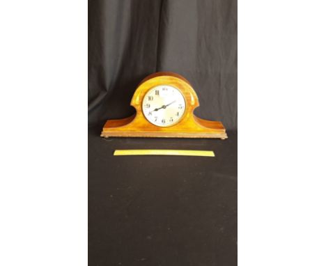 Key Wind Edwardian Mantel Clock With Beautiful Mother Of Pearl Inlays 