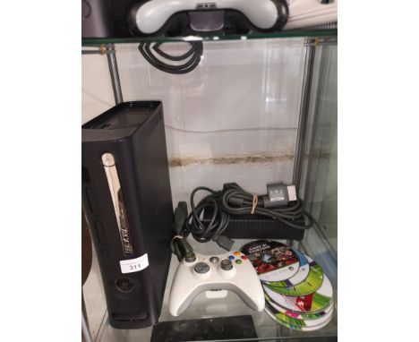 Xbox 360 Console with leads and games. 