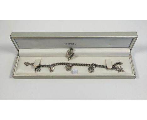 Pretty silver  metal  Celtic  charm  marcasite  style bracelet  and vintage  thistle pin brooch. 