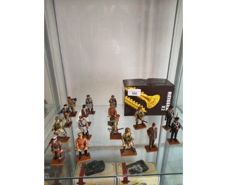 Shelf of del prado military figures. 