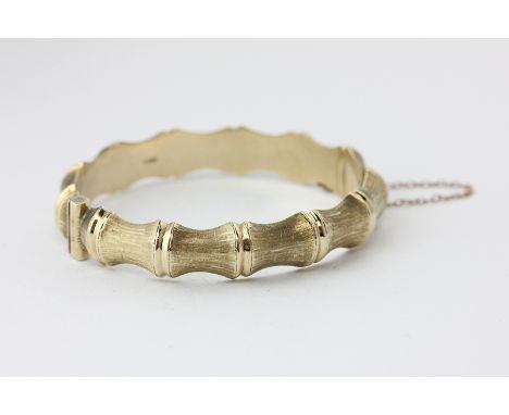 A 9ct gold bangle 'bamboo' design