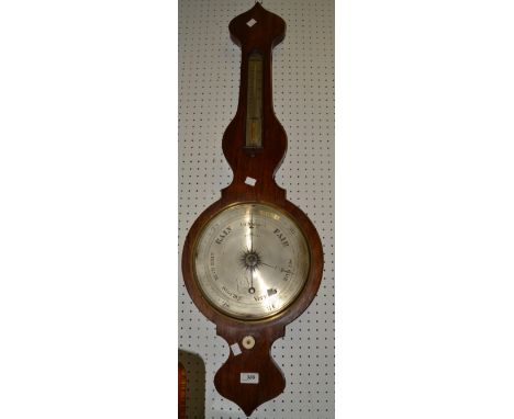 A Victorian rosewood onion top wheel barometer c.1860