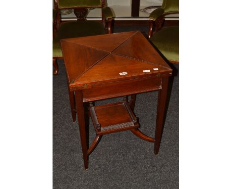 An Edwardian walnut envelope card table, c.1905