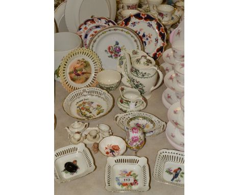 Ceramics - a Crown Ducal Chinese Garden coffee pot, milk jug, side plate;  Continental ribbon plates;  a Gemma miniature cres