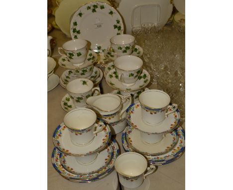 A Colclough Ivy Leaf pattern tea service for six; a Wetley  china tea service  (2)