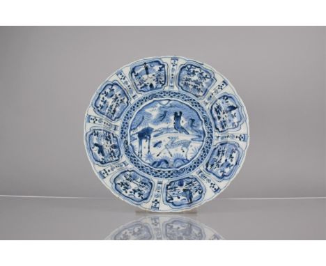 An Early Chinese Porcelain, Probably Kangxi Period (1662-1722) Blue and White Kraak Plate Decorated with Central Deer Scene w