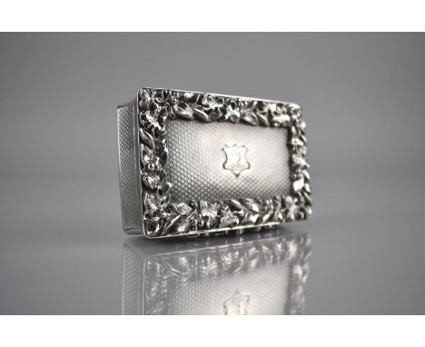 A William IV Silver Parcel Gilt Snuff Box by Charles Rawling and William Summers of Rectangular Form, The Hinged Lid with Fol