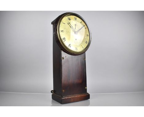 A William IV Mahogany Cased Drop Dial Wall Clock By William Hand, The Circular Brass Dial with Arabic and Roman Numerals To C