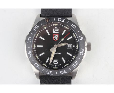 A Luminox Pacific Diver 3120 series stainless steel cased gentleman's wristwatch, the signed black dial with white Arabic and
