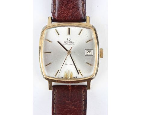 An Omega Automatic gilt metal fronted and steel backed gentleman's wristwatch, circa 1973, the signed movement numbered '3669