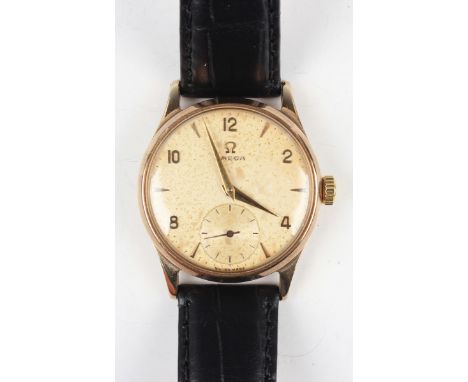An Omega 9ct gold circular cased gentleman's wristwatch, circa 1952, the signed 266 caliber movement numbered '13809759', the
