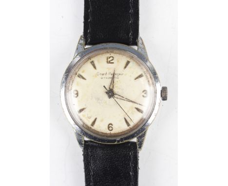 A Girard-Perregaux Gyromatic steel cased gentleman's wristwatch, the signed jewelled movement numbered '2119407', the signed 