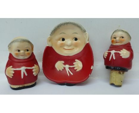 A Goebel Cardinal Tuck dish, stopper and matchbox holder, small chips to dish