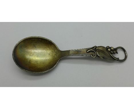 A Danish silver caddy spoon, Copenhagen 1959