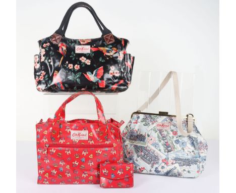 Three Cath Kidston Bags Including Union Jack Dog Print with Purse - Great Condition