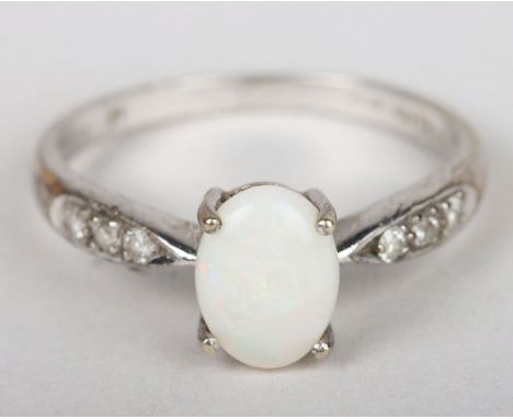 Opal & Diamond 9ct Gold Ring - Includes Box