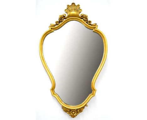 A BAROQUE STYE GILT MIRROR, 98CM H