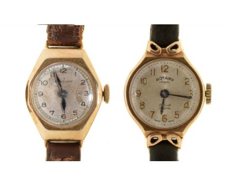TWO ROTARY AND CENTURY 9CT GOLD LADY'S WRISTWATCHES