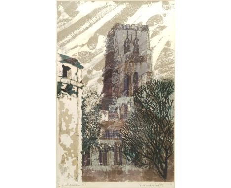 Norman Wade (British 20th century): 'Cathedral 5', silkscreen signed titled numbered 40/150 and dated '75 in pencil 55cm x 34