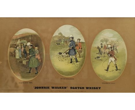 After Tom Browne (British 1870-1910): 'Coaching Shooting Hunting Skating and Curling 1820' - Johnnie Walker Scotch Whisky, tw