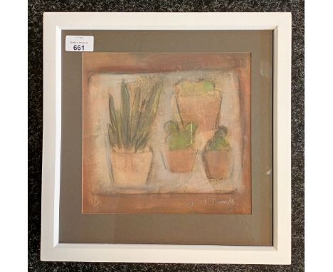 Watercolour 'Cactus' Signed James T Ferguson 1923-2013 (studied at the Edinburgh College of Art)  [34x34cm] 