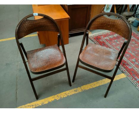 Pair of vintage folding director style chairs 