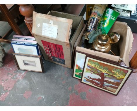 Selection of misc to include tilley lamp , prints and collectables 