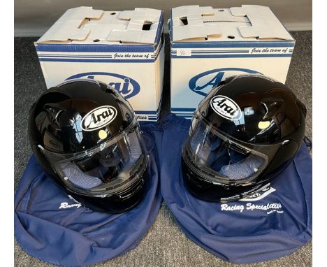 Two Motorcycle Arai Helmets- Astro- R. ECE22-05. Comes with bags and boxes. 
