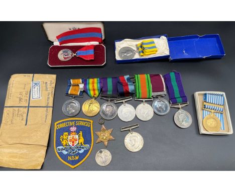 Collection of WW1 and WW2 Medals [Bar] belonging to 22573 PTE. C. MC NEIL. R. SCOTS- includes Palestine medal and Regular arm