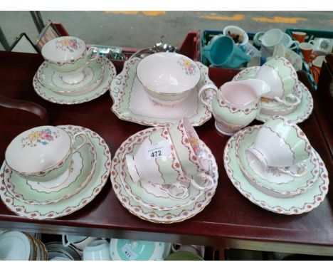Early Tuscan flower pattern tea service 