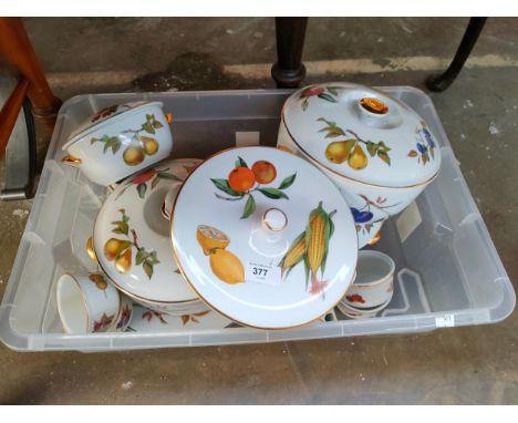 Box of Royal Worcester Evesham ware 