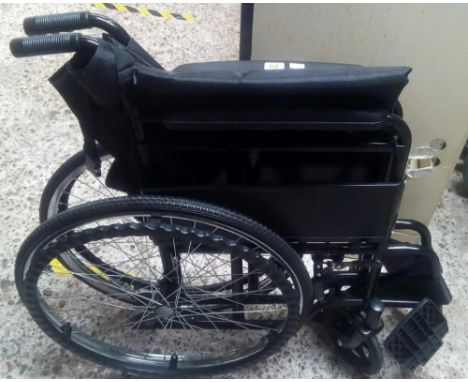 BLACK METAL FOLDING HARD TYRE MANUAL WHEELCHAIR