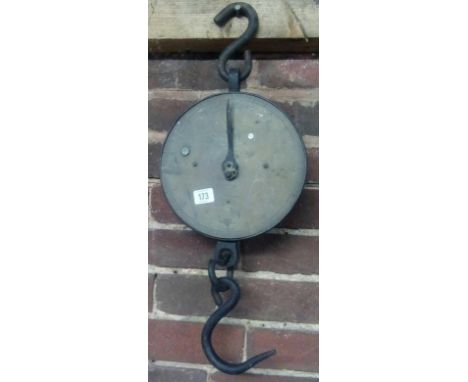 VINTAGE BRASS FACE SALTERS HANGING WEIGH SCALE