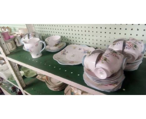 SHELF OF SHELLY TEA WARE (12 PIECE SETTING)