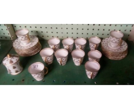 PRETTY LIMOGES COFFEE SET OF 12 CUPS &amp; SAUCERS
