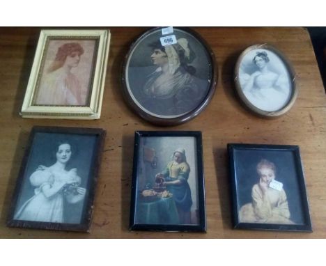 SIX SMALL PORTRAIT PRINTS AND ENGRAVINGS BY BARTOLOZZI AND OTHERS