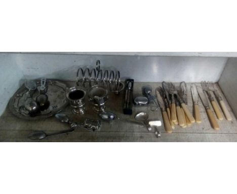 SHELF OF CUTLERY ETC