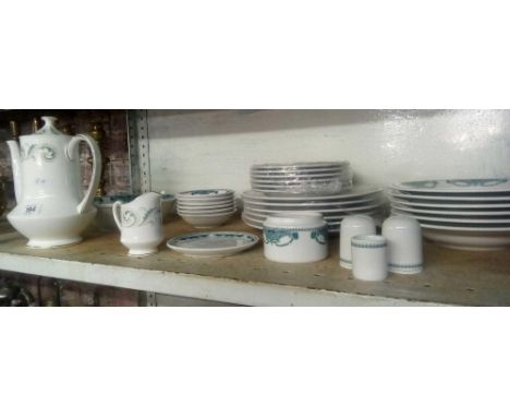 SHELF OF CZECHOSLOVAKIAN DINNER PLATES &amp; BOWLS ETC INCL; COFFEE POT BY ROYAL STANDARD