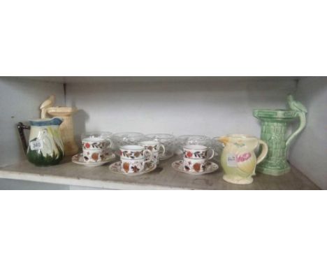 SHELF OF ROYAL CROWN DERBY TEA WARE ETC