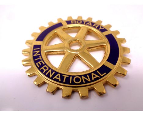 A Rotary International medallion. 