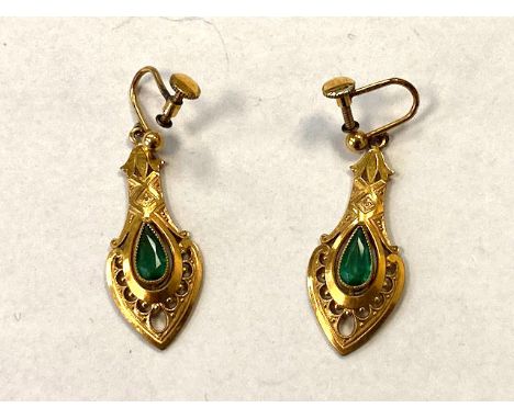 A pair of vintage drop set earrings.