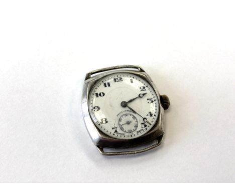 A vintage silver wristwatch  CONDITION REPORT: In going order. 