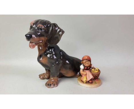 ROYAL COPENHAGEN FIGURE OF A DASCHUND PUPPY, AND OTHER CERAMICS  including other Royal Copenhagen figures, Hummel figures and