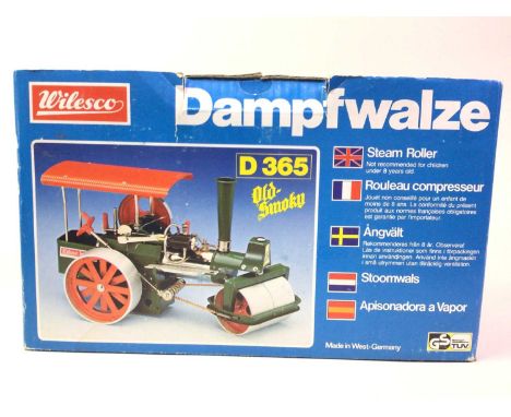 WILESCO LIVE STEAM ROLLER, D365 OLD SMOKY in original box, along with a Chinese tinplate 'Playing Ping-Pong game, also in ori